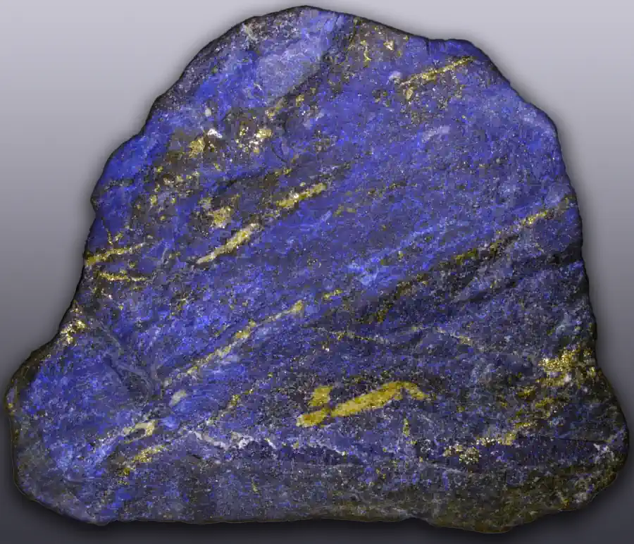 A slab of Lapis Lazuli in its raw form.  